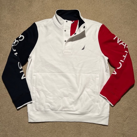 NAUTICA Colorblock Heritage Mock-Neck Active Pullover - Picture 2 of 6